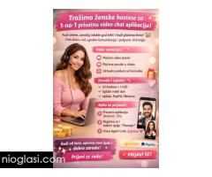 Zapošljavamo ženske hostese za 1-na-1 privatnu video chat aplikaciju